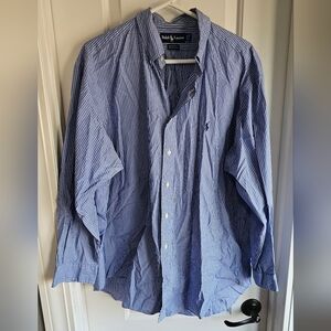 Polo by Ralph Lauren Blue and White Striped Shirt